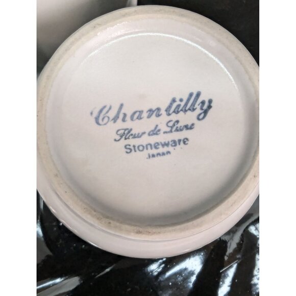 Chantilly Fleur de Lune Floral Coffee Mug Stoneware Stackable 8 Oz Lot of 3 - Picture 9 of 9